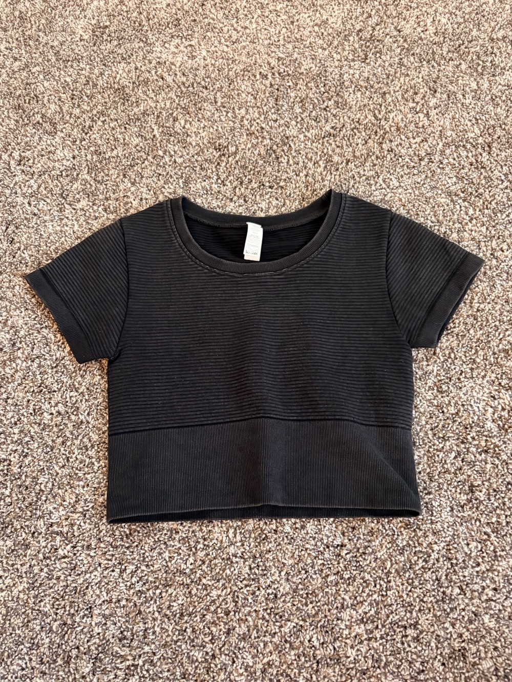 Offline by Aerie Ribbed Black Crop Tank